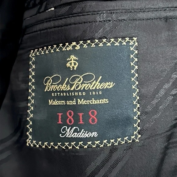 Brooks Brothers 1818 Loro Piana Blazer Navy Blue Signature Gold Button 48R USA - Picture 14 of 16